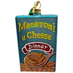 Macaroni And Cheese Box Ornament Food Noodles Glass Christmas Tree Decoration